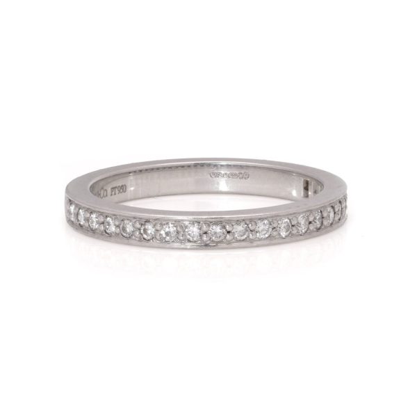 Tiffany & Co. diamond half eternity ring in platinum.