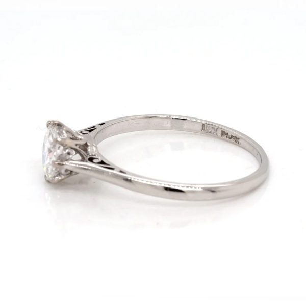 Diamond solitaire ring in platinum.