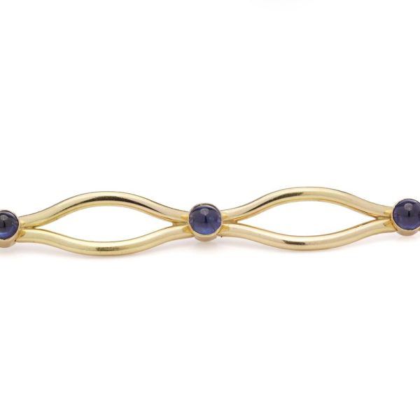 Faberge sapphire link bracelet in gold.
