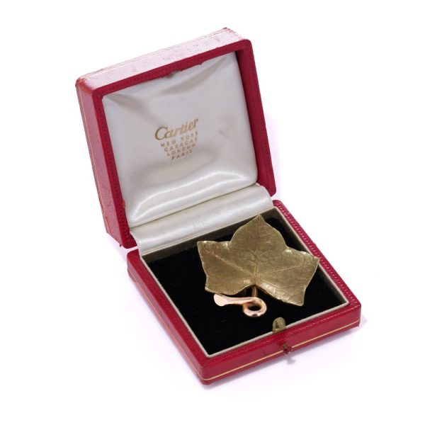 Vintage Cartier gold leaf brooch/