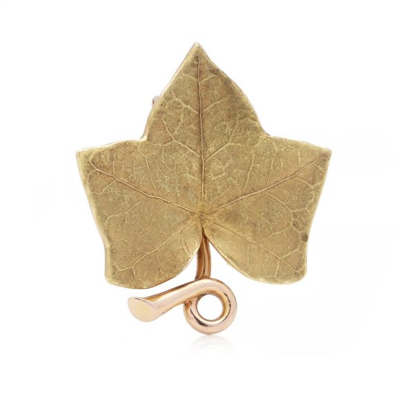 Vintage Cartier gold leaf brooch/