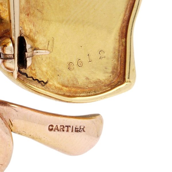 Vintage Cartier gold leaf brooch/