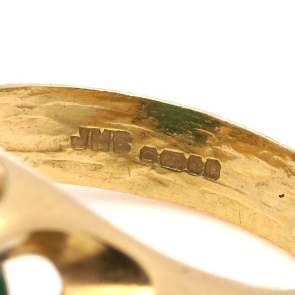 Emerald dome ring in gold.