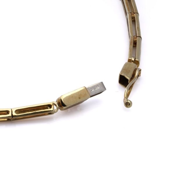 Vintage citrine and diamond necklace in gold.