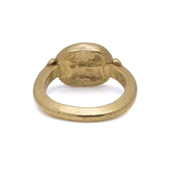 Antique Roman gold ring with Nicolo Intaglio.