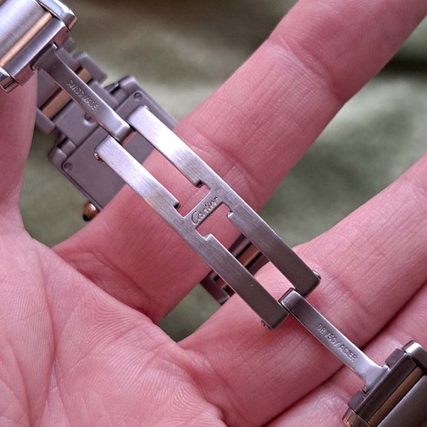 Vintage Ladies Cartier Tank Francaise 2384 Steel and Gold Watch with Box, stainless steel and 18ct yellow gold quartz movement Cartier box booklet papers