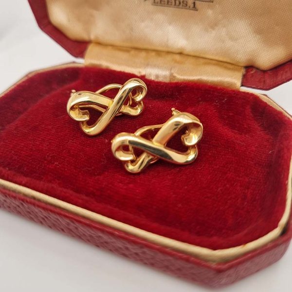 Vintage Paloma Picasso Tiffany and Co Double Loving Heart Earrings