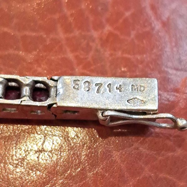 Antique Vintage Art Deco Charles Holl 5ct Ruby and Diamond Line Bracelet