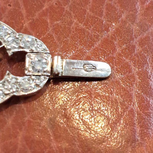 Antique French 2ct Diamond Cluster Link Bracelet, floral quatrefoil links set with an estimated 2 carats of old-cut diamonds in platinum and 18ct white gold