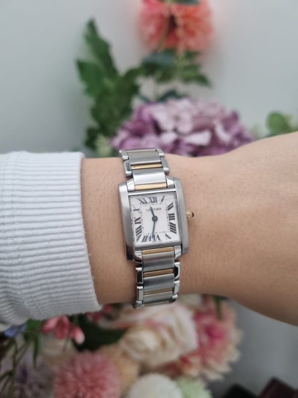 Cartier Tank Francaise 2384 Vintage 2010 steel and gold ladies watch medium size
