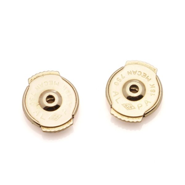Vintage Cartier Diamond Set 18ct Gold Circle Drop Earrings, tri-colour 18ct rose yellow and white gold rings set with 0.86cts E VVS diamonds with original Cartier red box and certificate