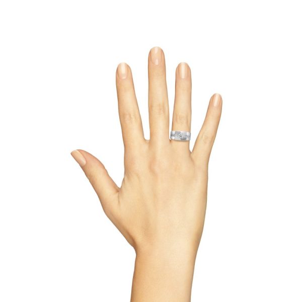 Diamond Set Gents Platinum Wedding Band Ring, angular design platinum band with 0.47ct G VS round brilliant-cut diamond within diamond studded row shoulders