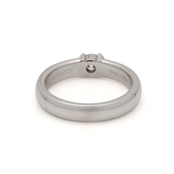 Tiffany and Co Etoile 0.30ct Diamond Solitaire Engagement Ring in Platinum, Tiffany & Co. Etoile sleek polished Platinum band with single stone round brilliant-cut diamond
