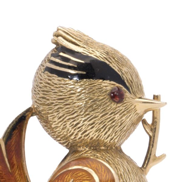 Vintage gold bird brooch.