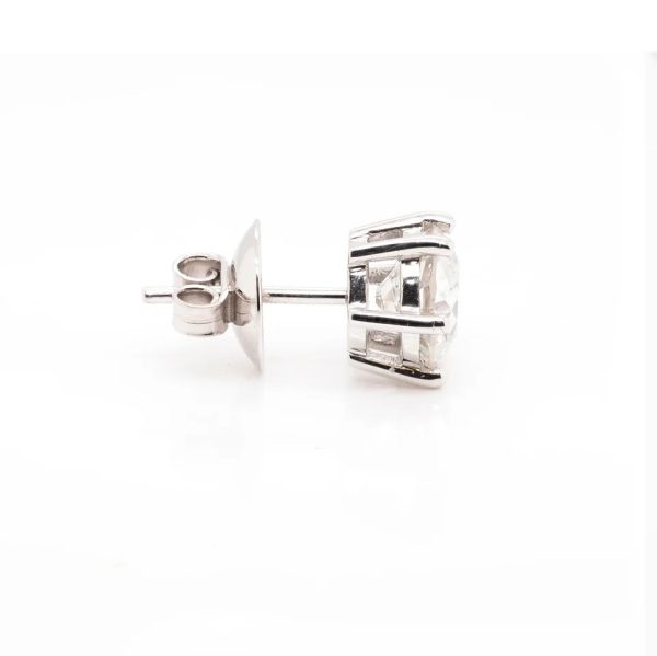 4.5ct Old Brilliant Cut Diamond Solitaire Stud Earrings, single stone old brilliant cut diamonds six-claw set and mounted in 18ct white gold