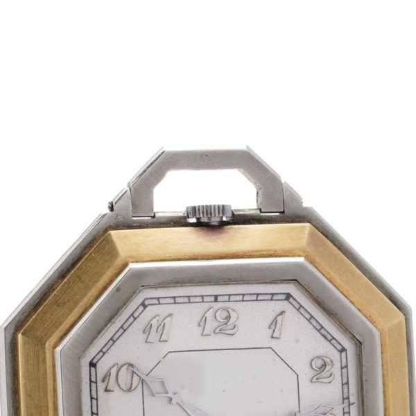 Leon Hatot Vers Art Deco 18 carat gold pocket watch. 