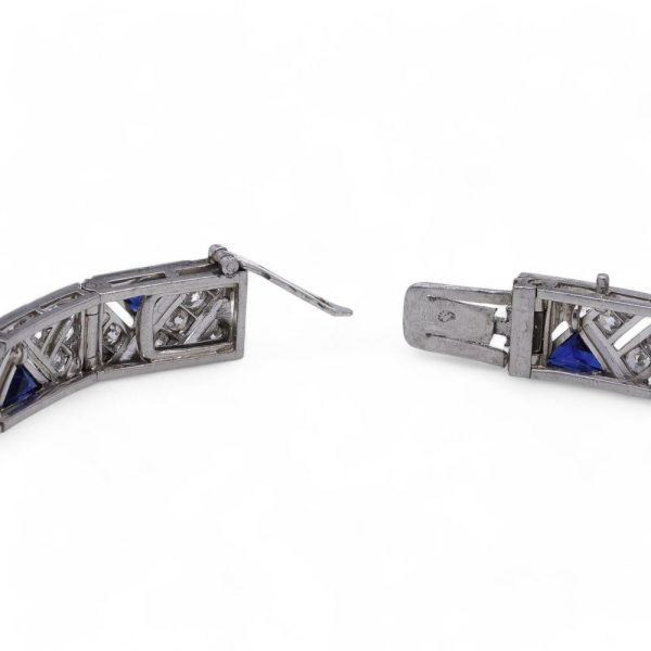 Boucheron diamond and sapphire bracelet in platinum.
