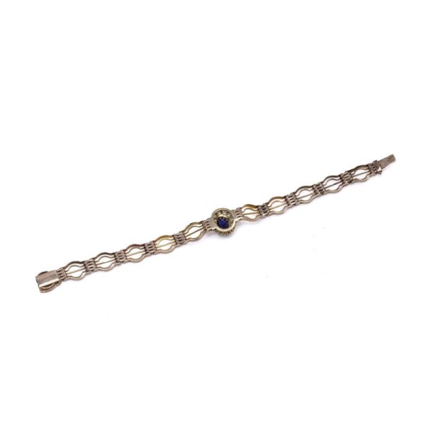 Victorian sapphire and diamond bracelet in rose gold.