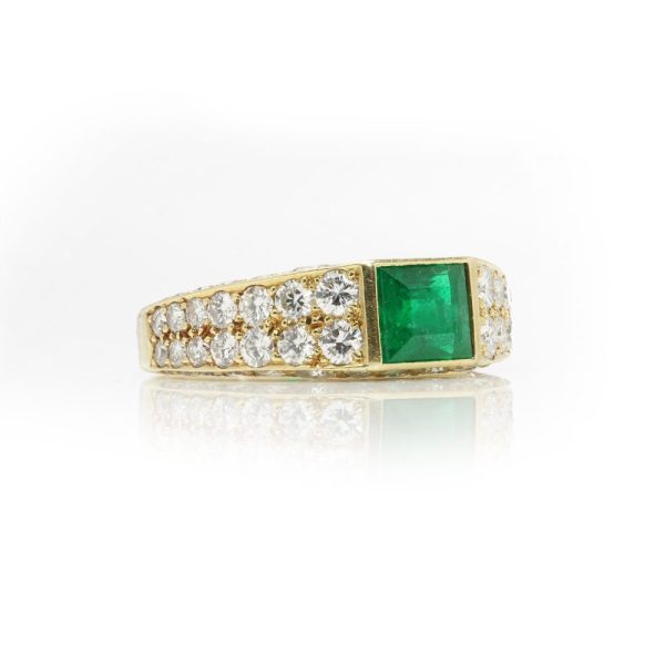 Cartier emerald and diamond engagement ring pre owned second hand