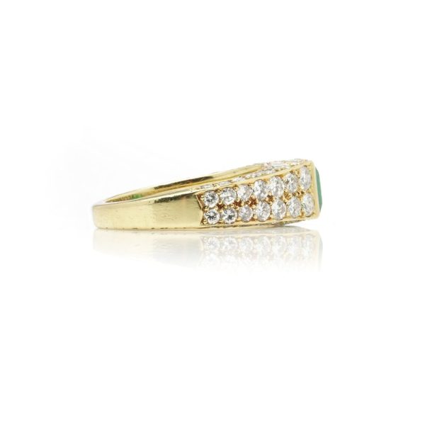 Vintage Cartier Emerald and Diamond Ring in 18ct yellow gold