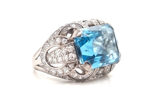 Art Deco Santa Maria Aquamarine ring