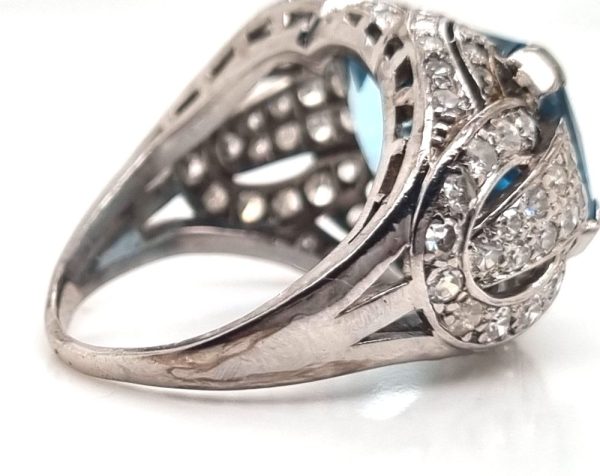 Art Deco aquamarine ring