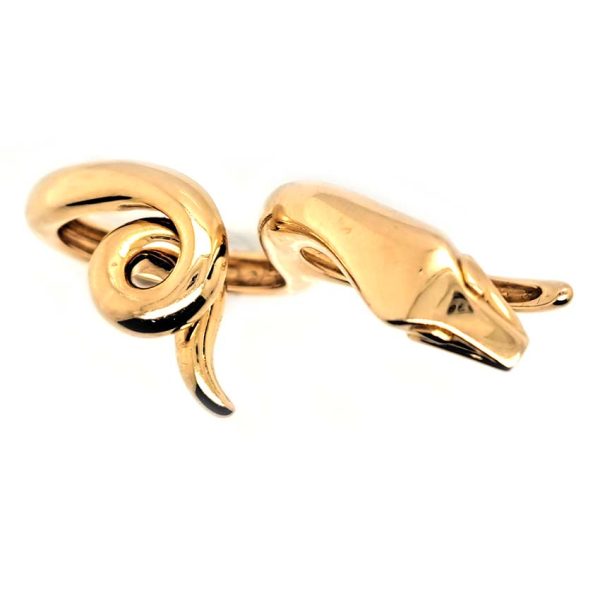 Boucheron Gold Double Finger Snake Ring, 18ct yellow gold snake worn over two fingers. Signed and numbered B25539