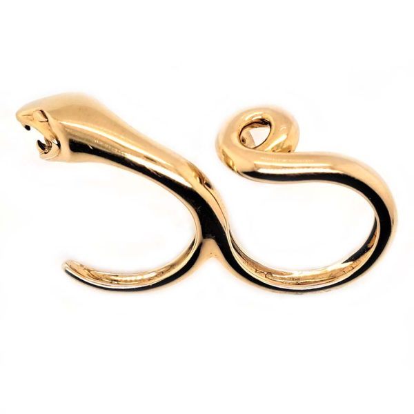 Boucheron Gold Double Finger Snake Ring, 18ct yellow gold snake worn over two fingers. Signed and numbered B25539