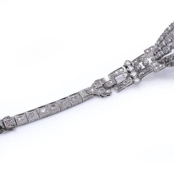 Diamond bracelet in white gold and platinum.