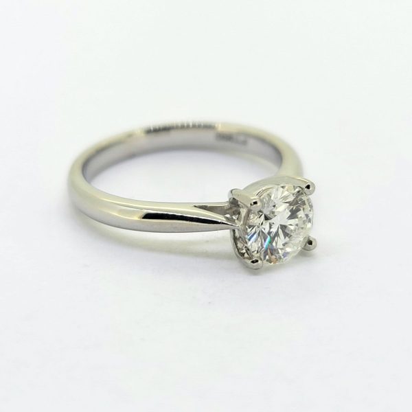 1ct Diamond Solitaire Engagement Ring in Platinum, timeless and classic diamond engagement ring single stone 1.01ct round brilliant-cut diamond