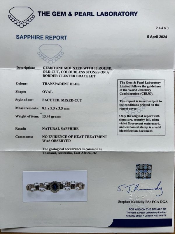 Victorian sapphire and diamond bracelet in rose gold.