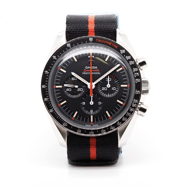 Omega Speedmaster Speedy Tuesday 2 Ultraman, 2018, Limited Edition, No.758 of 2012 Ref 311.12.42.30.01.001 Manual Wind Movement Calibre 1861 Chronograph Function 42mm Case Black dial with orange details