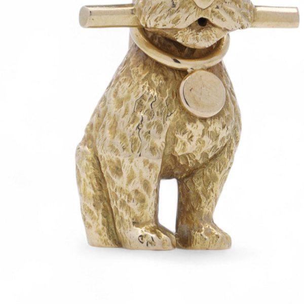 Vintage Cartier schnauzer brooch in yellow gold.