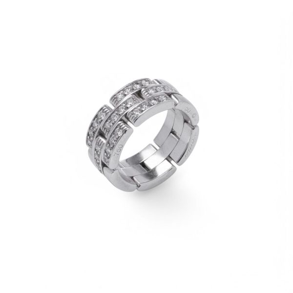 Cartier diamond band ring in white gold.