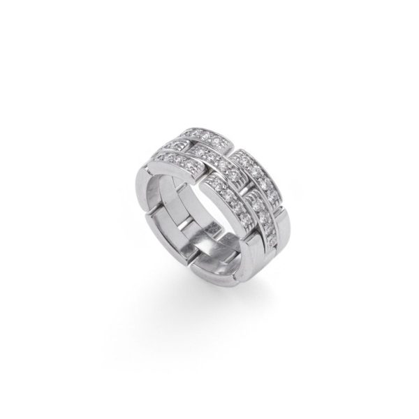 Cartier diamond band ring in white gold.