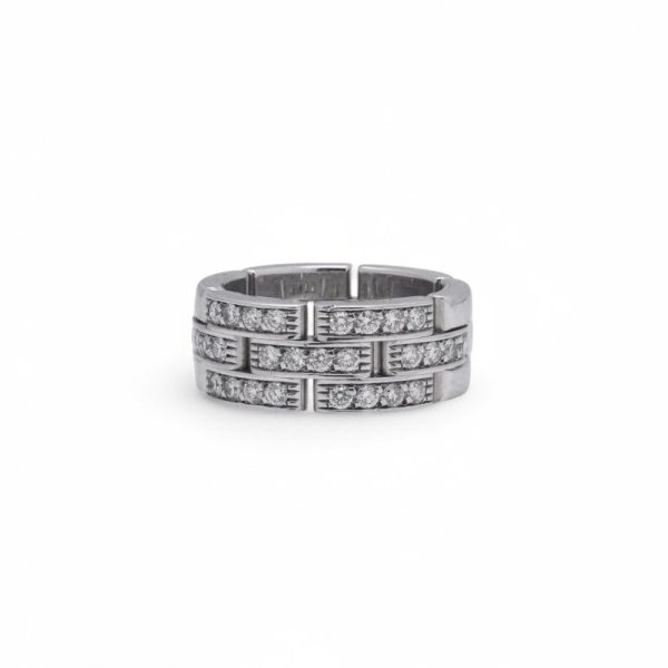 Cartier diamond band ring in white gold.