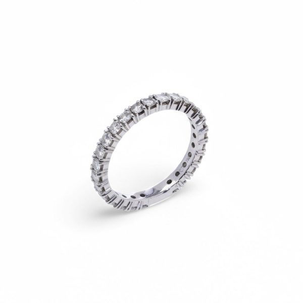 Diamond eternity ring in white gold.