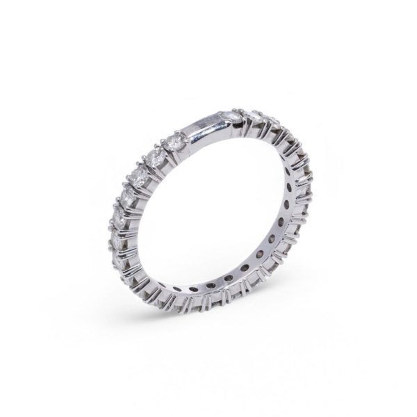 Diamond eternity ring in white gold.