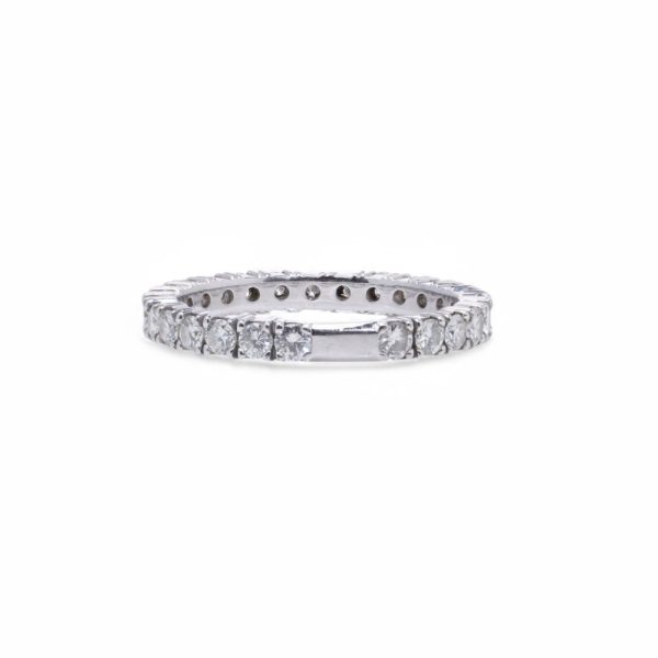 Diamond eternity ring in white gold.