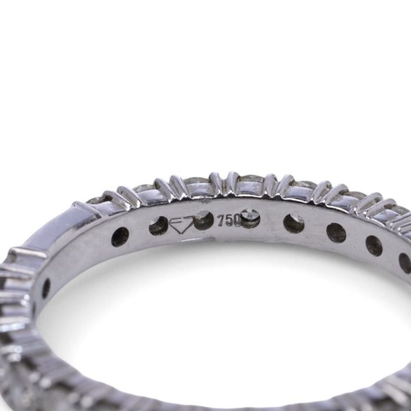 Diamond eternity ring in white gold.
