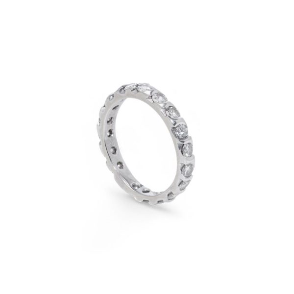 Diamond eternity ring in white gold.