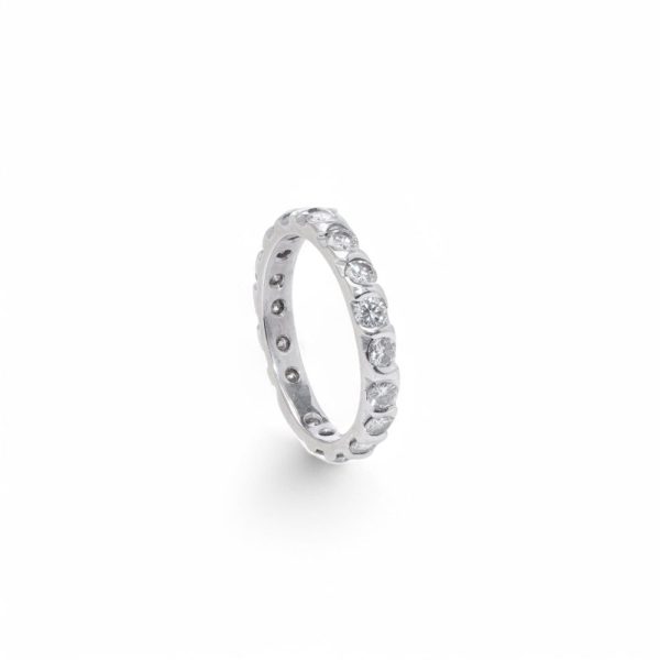Diamond eternity ring in white gold.