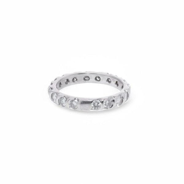 Diamond eternity ring in white gold.