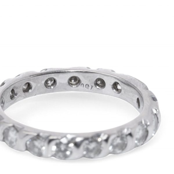 Diamond eternity ring in white gold.