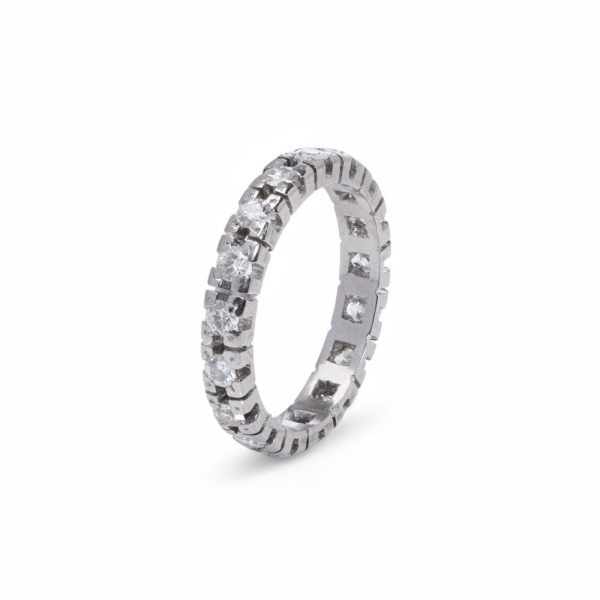 Diamond eternity ring in white gold.