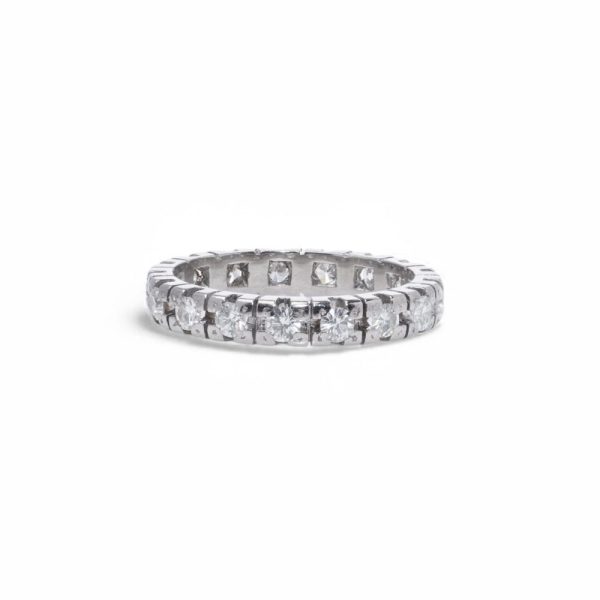 Diamond eternity ring in white gold.
