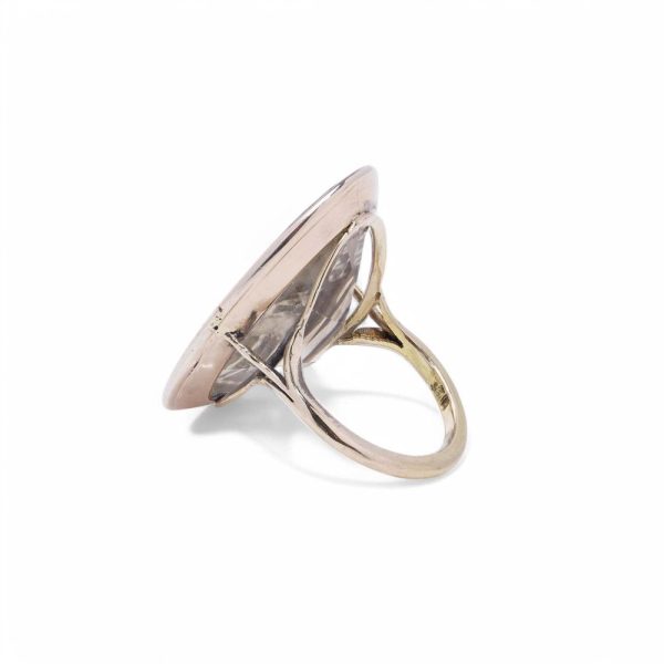 Rock crystal intaglio signet ring in gold.