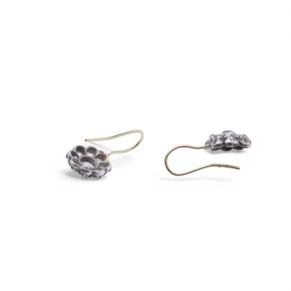 Victorian diamond drop earrings in gold and silver.