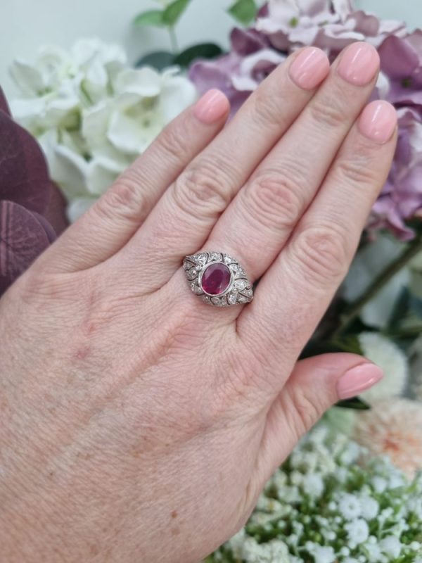 Ruby engagement ring dress