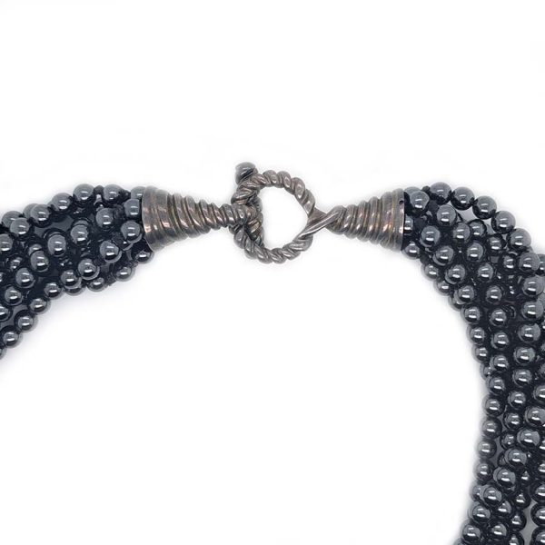 Pre Owned Tiffany and Co Hematite Bead Necklace